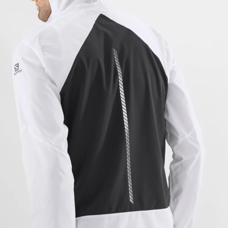 White Salomon Bonatti Cross Men's Windbreaker | IE PU5083